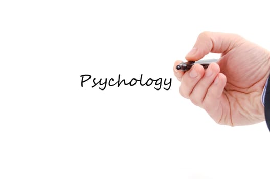 Psychology text concept isolated over white background