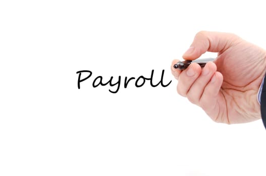 Payroll text concept isolated over white background