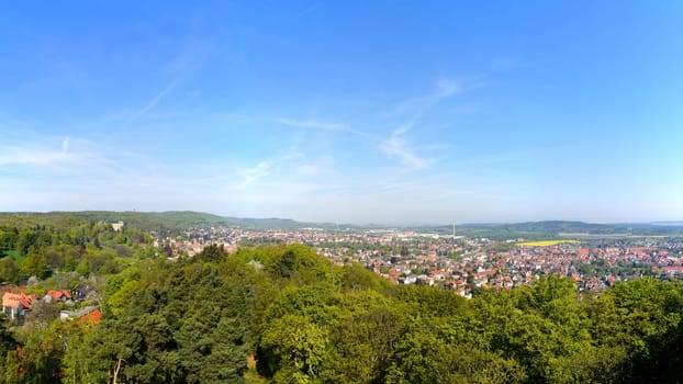 Panorama of the city of Blankenburg in the Harz Mountains