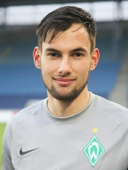 Goalkeeper Eric Oelschlägel (SV Werder Bremen U23) 3rd league season 2015/2016 point game 1.FC Madeburg against U23 Werder Bremen in Magdeburg