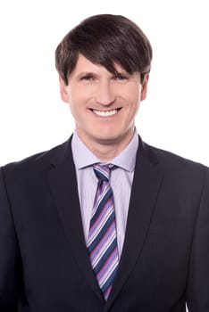 Picture of handsome businessman posing to the camera.
