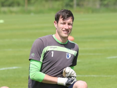 Goalkeeper Matthias Tischer (1.FC Magdeburg) during training on 12.5.2016 in Magdeburg