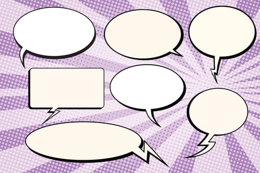 Set of vector bubbles comic text pop art retro vector