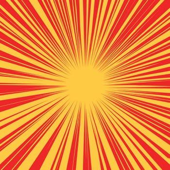 Red yellow retro rays vector background pop art retro vector