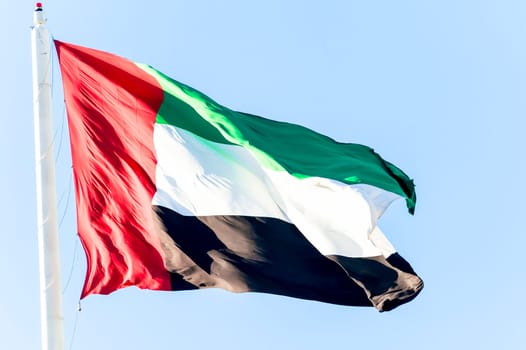 United Arab Emirates flag waving on the wind