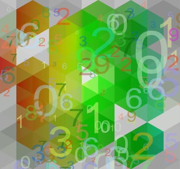 abstract geometric gray numbers colors form concept background