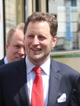 Prince Georg Friedrich of Prussia (great-great-grandson of Kaiser Wilhelm II) in the state capital Magdeburg at the reception by the Mayor Dr. Lutz Trümper (independent) on May 22,2016
