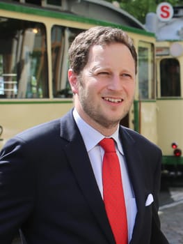 Prince Georg Friedrich of Prussia (great-great-grandson of Kaiser Wilhelm II) in the state capital Magdeburg at the reception by the Mayor Dr. Lutz Trümper (independent) on May 22,2016