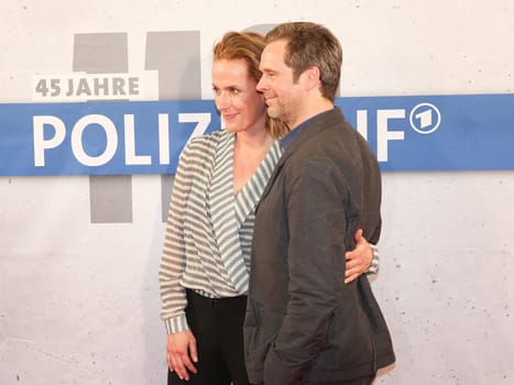 Actress Claudia Michelsen (Chief Commissioner Doreen Brach) and actor Matthias Matschke (Chief Commissioner Dirk Köhler) both in polizeiruf 110 Magdeburg at the premiere "Endstation"" - 45 jahre Polizeiruf 110 at CinemaxX Magdeburg on 23.05.2016"