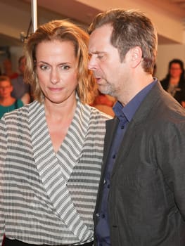 Actress Claudia Michelsen (Chief Commissioner Doreen Brach) and actor Matthias Matschke (Chief Commissioner Dirk Köhler) both in polizeiruf 110 Magdeburg at the premiere "Endstation"" - 45 jahre Polizeiruf 110 at CinemaxX Magdeburg on 23.05.2016"
