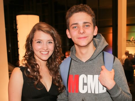 Actress Janina Fautz (Bella) and actor Nino Böhlau (Sascha Schilchow) in polizeiruf 110 from Magdeburg at the premiere "Endstation"" - 45 jahre Polizeiruf 110 at CinemaxX Magdeburg on 23.05.2016"