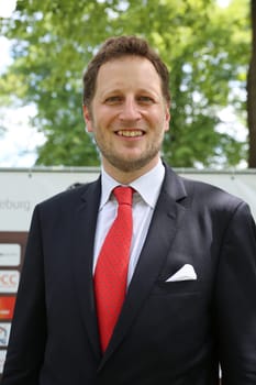 Prince Georg Friedrich of Prussia (great-great-grandson of Kaiser Wilhelm II) on the racecourse Magdeburg on the occasion of the 110th anniversary on 22.05.2016