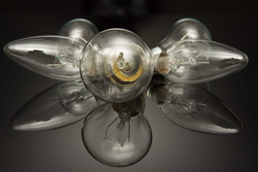 a lot of light bulb on black background