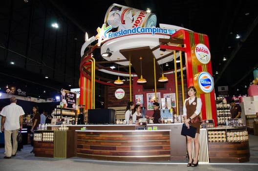 NONTHABURI - MAY 25 : Manufacturer showing products about food industry in during exhibition of THAIFEX - World of food ASIA 2016 on May 25, 2016 in Nonthaburi, Thailand.