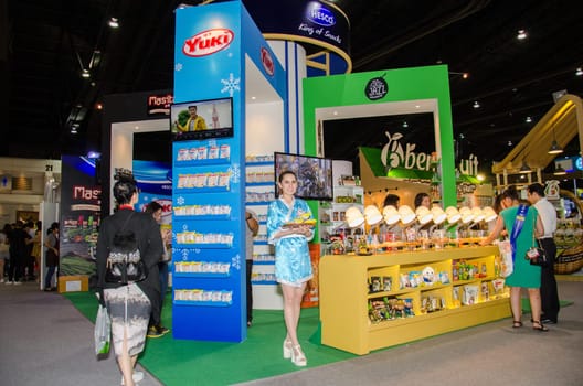 NONTHABURI - MAY 25 : Manufacturer showing products about food industry in during exhibition of THAIFEX - World of food ASIA 2016 on May 25, 2016 in Nonthaburi, Thailand.