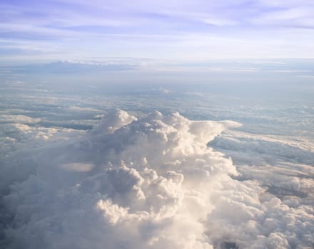 Cloudy weather sky with sunlight, stock photo