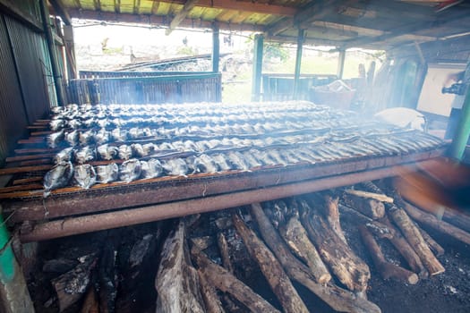 The Smoked fish on plate in the summer, Taiwan