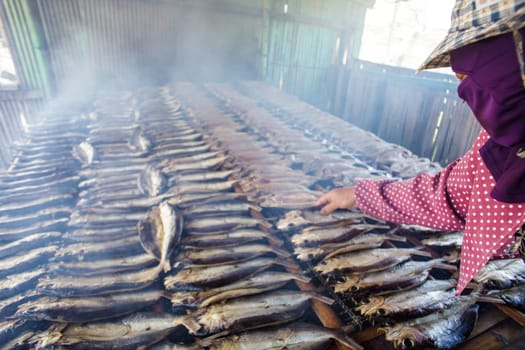 The Smoked fish on plate in the summer, Taiwan