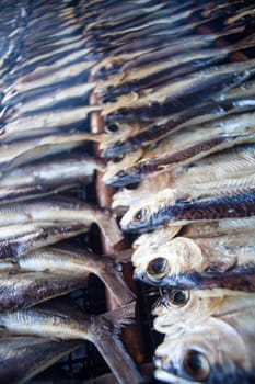 The Smoked fish on plate in the summer, Taiwan