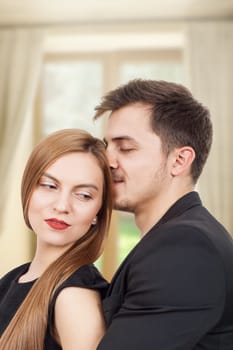 Pair of young lovers enjoying a moment of joy