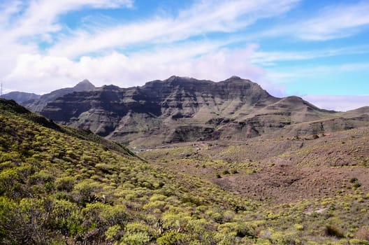 Volcanic Rock Basaltic Formation in Gran Canaria Canary Islands