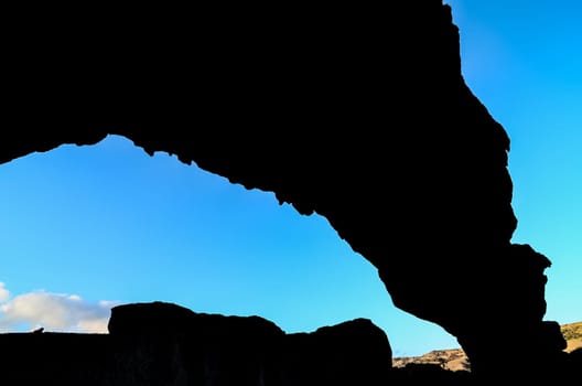 Volcanic Formation Natural Arch in the Desert Tenerife Canary Islands Spain