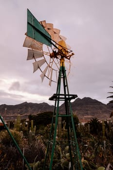 Vintage Wind Mill in Gran Canaria Canary Islands Spain
