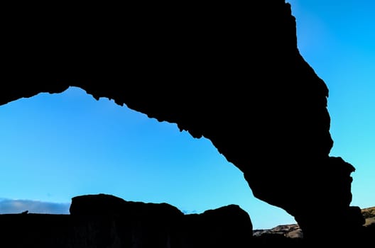 Volcanic Formation Natural Arch in the Desert Tenerife Canary Islands Spain