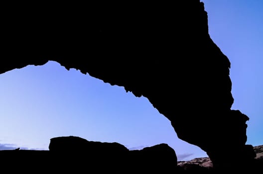 Volcanic Formation Natural Arch in the Desert Tenerife Canary Islands Spain