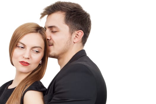 Pair of young lovers enjoying a moment of love