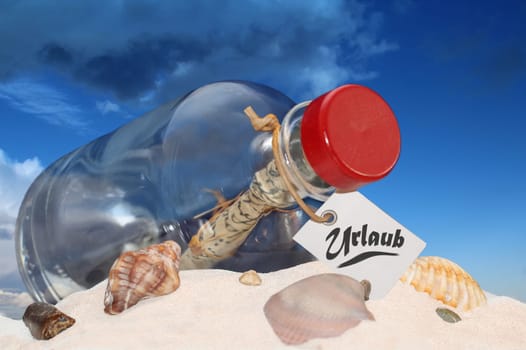 a message in a bottle on the beach