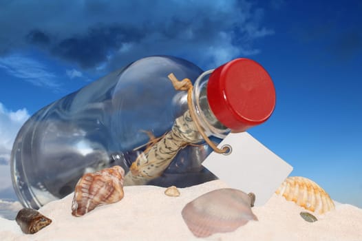a message in a bottle on the beach