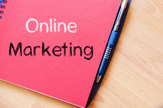 Online marketing text concept write on notebook