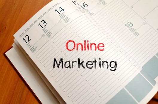 Online marketing text concept write on notebook