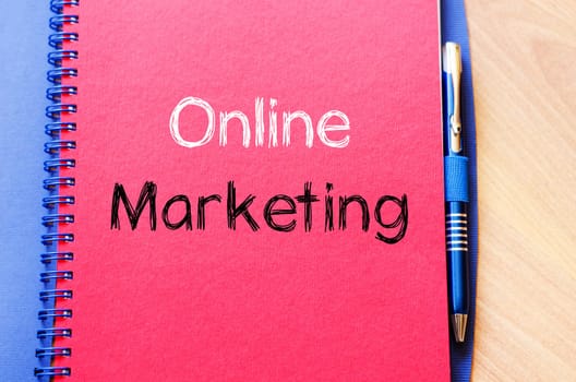 Online marketing text concept write on notebook