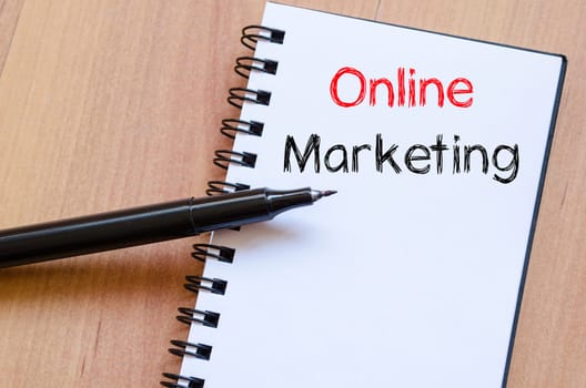 Online marketing text concept write on notebook