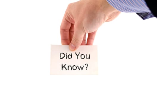 Did you know text concept isolated over white background