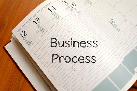 Business process text concept write on notebook