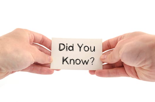 Did you know text concept isolated over white background
