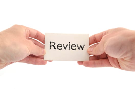 Review text concept isolated over white background