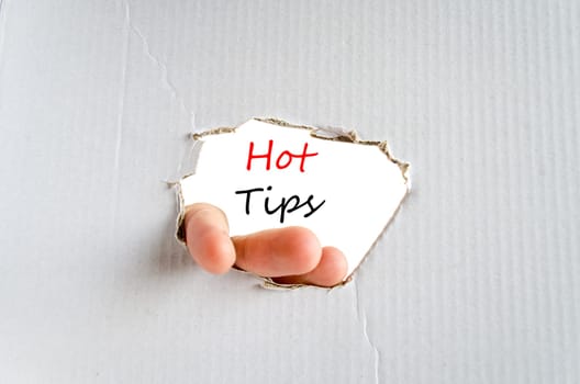 Hot tips text concept isolated over white background
