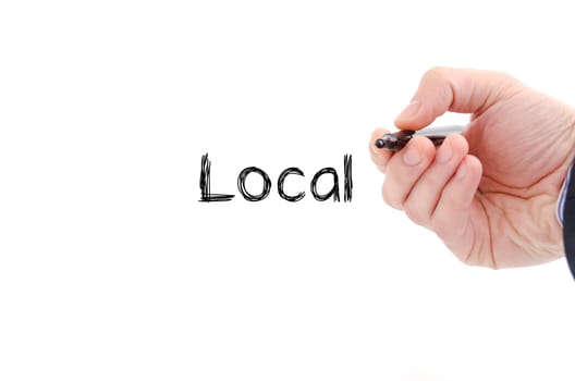 Local text concept isolated over white background