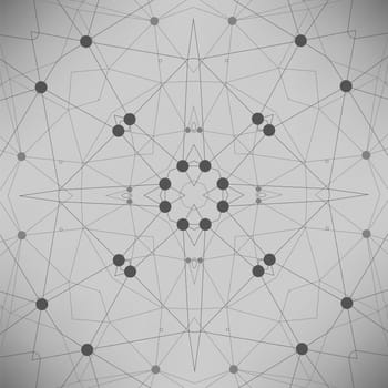 Grey Technology Background with Particle, Molecule Structure. Genetic and Chemical Compounds. Communication Concept. Space and Constellations.