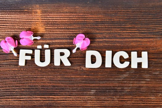 For you text wood letters