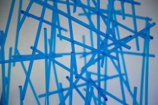 Macro vision on small glass blue pipes