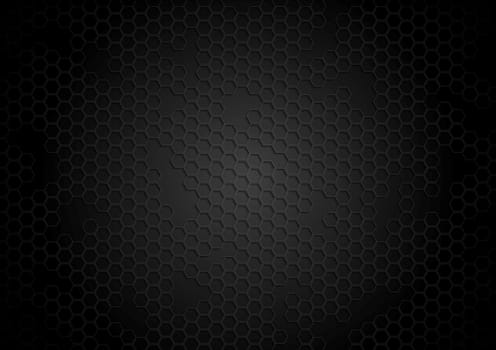 Dark tech background with hexagons