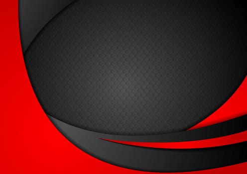 Red and black abstract corporate waves