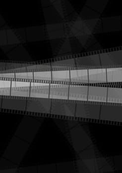 Dark monochrome filmstrip abstract background