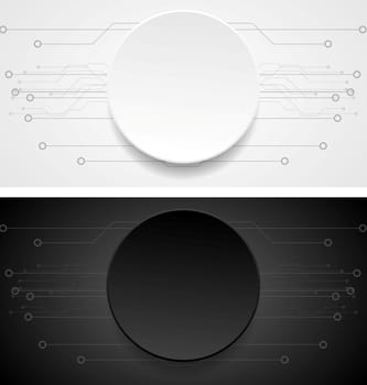 Abstract banners.  Illustration of tech drawing. Paper design