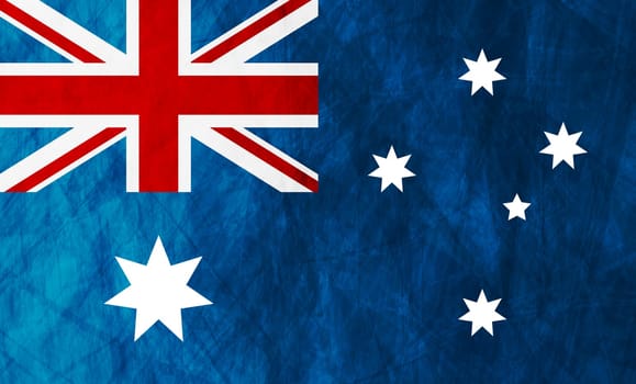 Grunge illustration of Australian flag